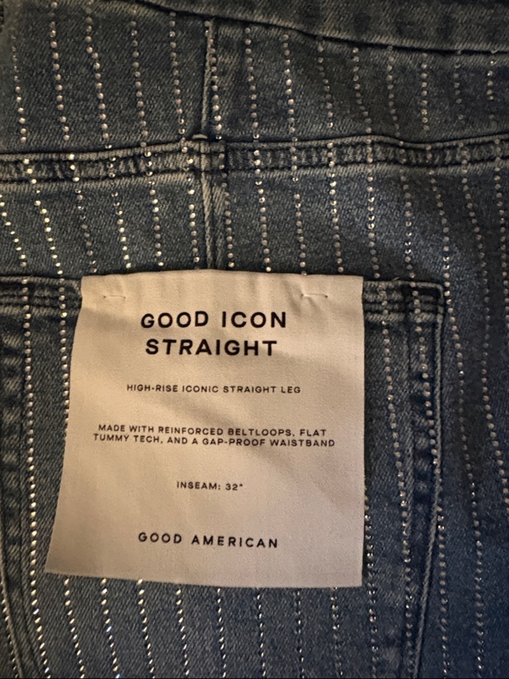 Good American Icon Straight Rhinestone Jeans - Picture 4 of 4